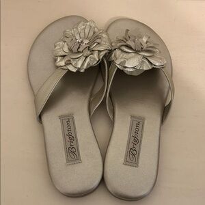 Brighton Astor Champagne Metallic Floral Sandals